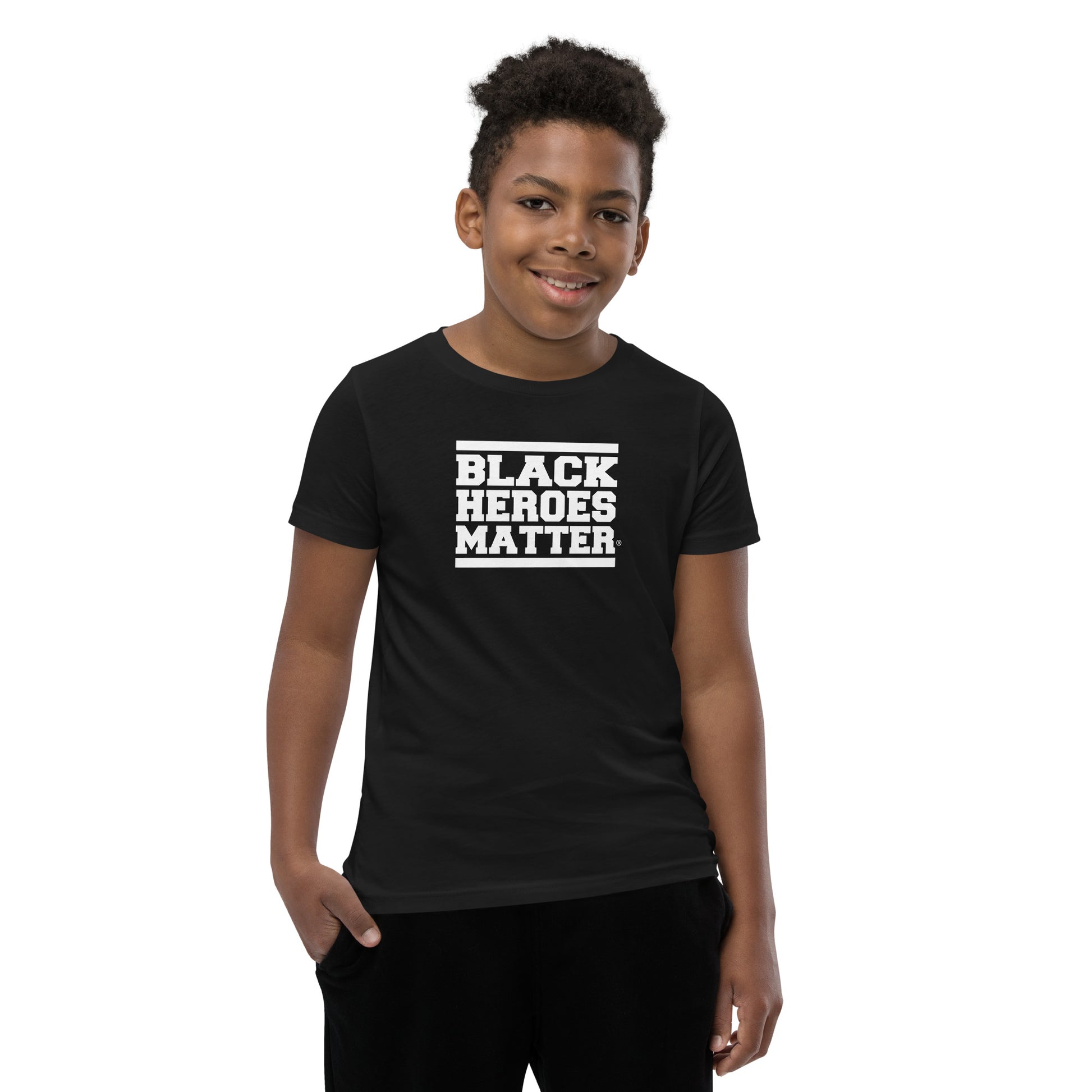 BHM - - – #BlackHeroesMatter Tee Kids (White) Classic